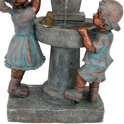 Deals ✨ Sunnydaze Decor Sunnydaze 30"H Electric Polyresin Boy and Girl at Bird Bath Outdoor Water Fountain ✨ 7 Deals ✨ Sunnydaze Decor Sunnydaze 30"H Electric Polyresin Boy and Girl at Bird Bath Outdoor Water Fountain ✨ - Image 5