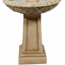 Best Pirce 😍 Sunnydaze Decor Sunnydaze 28"H Electric Polyresin 2-Tier Beveled Flower Outdoor Bird Bath Water Fountain ❤️ -Garden Decor Shop unnamed file 6478
