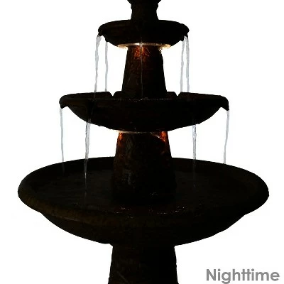 Budget π Sunnydaze Decor Sunnydaze 43"H Electric Ceramic 3-Tier Floral Motif Outdoor Water Fountain with LED Lights β 3 Budget π Sunnydaze Decor Sunnydaze 43"H Electric Ceramic 3-Tier Floral Motif Outdoor Water Fountain with LED Lights β