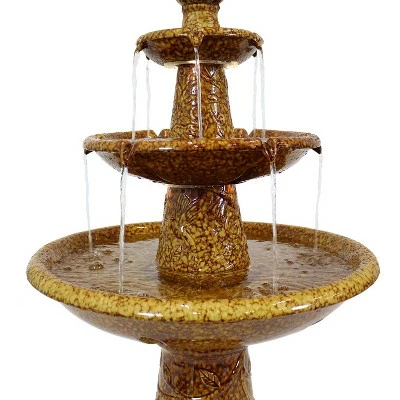 Budget π Sunnydaze Decor Sunnydaze 43"H Electric Ceramic 3-Tier Floral Motif Outdoor Water Fountain with LED Lights β 7 Budget π Sunnydaze Decor Sunnydaze 43"H Electric Ceramic 3-Tier Floral Motif Outdoor Water Fountain with LED Lights β - Image 5