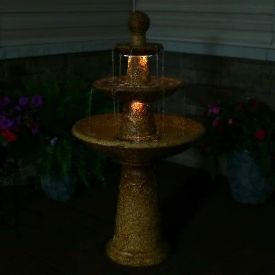 Budget π Sunnydaze Decor Sunnydaze 43"H Electric Ceramic 3-Tier Floral Motif Outdoor Water Fountain with LED Lights β 11 Budget π Sunnydaze Decor Sunnydaze 43"H Electric Ceramic 3-Tier Floral Motif Outdoor Water Fountain with LED Lights β - Image 9