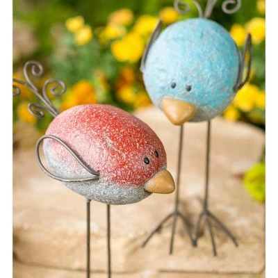 Brand new β Wind & Weather Colorful Resin Rock Birds with Wire Wings, Tails, Legs and Feet, Set of 2 π€© 4 Brand new β Wind & Weather Colorful Resin Rock Birds with Wire Wings, Tails, Legs and Feet, Set of 2 π€© - Image 2