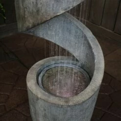 Outlet ❤️ Sunnydaze Decor Sunnydaze 31"H Electric Polyresin Showering Spiral Column Outdoor Water Fountain with LED Light 🤩 -Garden Decor Shop unnamed file 6496