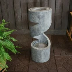 Outlet ❤️ Sunnydaze Decor Sunnydaze 31"H Electric Polyresin Showering Spiral Column Outdoor Water Fountain with LED Light 🤩 -Garden Decor Shop unnamed file 6498