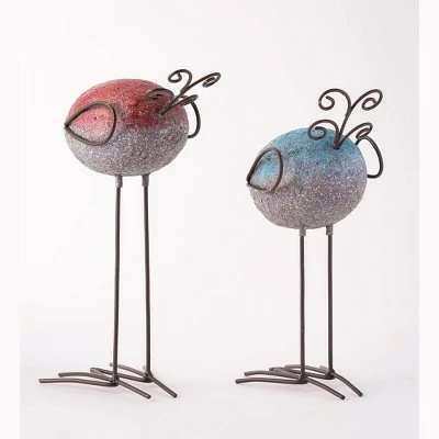 Brand new β Wind & Weather Colorful Resin Rock Birds with Wire Wings, Tails, Legs and Feet, Set of 2 π€© 6 Brand new β Wind & Weather Colorful Resin Rock Birds with Wire Wings, Tails, Legs and Feet, Set of 2 π€© - Image 4