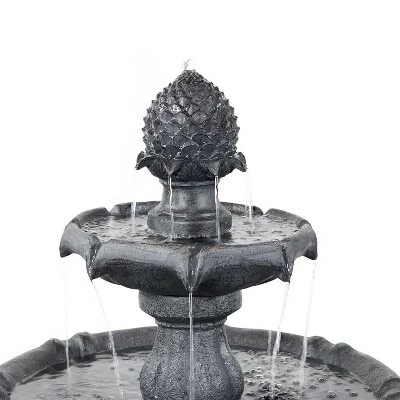 Top 10 π Sunnydaze Decor Sunnydaze Outdoor 2-Tier Solar Powered Pineapple Top Water Fountain with Battery Backup and Submersible Pump - 46" - Black π 4 Top 10 π Sunnydaze Decor Sunnydaze Outdoor 2-Tier Solar Powered Pineapple Top Water Fountain with Battery Backup and Submersible Pump - 46" - Black π - Image 2