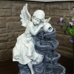 Buy 🎁 Sunnydaze Decor Sunnydaze Outdoor Solar Powered Angel Falls Water Fountain with Battery Backup and Submersible Pump - 27" 🤩 -Garden Decor Shop unnamed file 6565