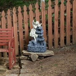 Buy 🎁 Sunnydaze Decor Sunnydaze Outdoor Solar Powered Angel Falls Water Fountain with Battery Backup and Submersible Pump - 27" 🤩 -Garden Decor Shop unnamed file 6566