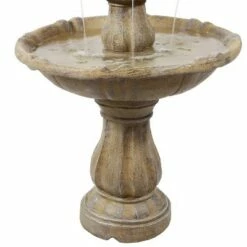 Best deal 🧨 Sunnydaze Decor Sunnydaze Outdoor 2-Tier Solar Powered Water Fountain with Battery Backup and Submersible Pump - 35" - Earth Finish 😀 -Garden Decor Shop unnamed file 6588