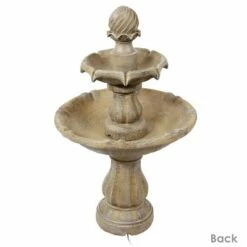 Best deal 🧨 Sunnydaze Decor Sunnydaze Outdoor 2-Tier Solar Powered Water Fountain with Battery Backup and Submersible Pump - 35" - Earth Finish 😀 -Garden Decor Shop unnamed file 6589