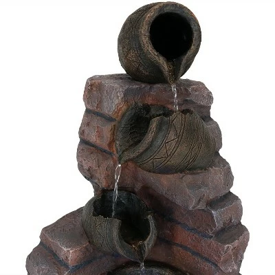 Buy π₯ Sunnydaze Decor Sunnydaze Outdoor Polyresin Crumbling Bricks and Pots Solar Cascading Water Fountain with LED Lights and Battery Backup - 27" π 5 Buy π₯ Sunnydaze Decor Sunnydaze Outdoor Polyresin Crumbling Bricks and Pots Solar Cascading Water Fountain with LED Lights and Battery Backup - 27" π - Image 3