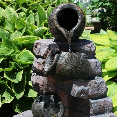 Buy π₯ Sunnydaze Decor Sunnydaze Outdoor Polyresin Crumbling Bricks and Pots Solar Cascading Water Fountain with LED Lights and Battery Backup - 27" π 8 Buy π₯ Sunnydaze Decor Sunnydaze Outdoor Polyresin Crumbling Bricks and Pots Solar Cascading Water Fountain with LED Lights and Battery Backup - 27" π - Image 6