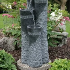 Deals 👏 Sunnydaze Decor Sunnydaze 41"H Electric Polystone 4-Tier Staggered Pillars Outdoor Water Fountain with LED Lights ⭐ -Garden Decor Shop unnamed file 6613