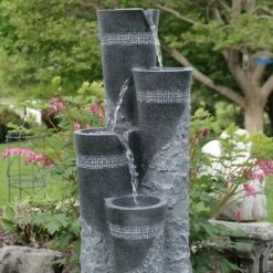 Deals 👏 Sunnydaze Decor Sunnydaze 41"H Electric Polystone 4-Tier Staggered Pillars Outdoor Water Fountain with LED Lights ⭐ -Garden Decor Shop unnamed file 6614
