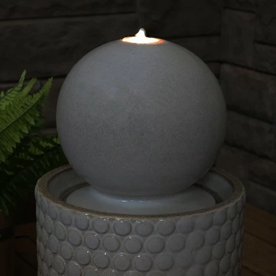 Best deal 😀 Sunnydaze Decor Sunnydaze Modern Orb on Circle-Pattern Base Ceramic Outdoor Fountain with LED Lights, Gray 😀 3 Best deal 😀 Sunnydaze Decor Sunnydaze Modern Orb on Circle-Pattern Base Ceramic Outdoor Fountain with LED Lights, Gray 😀