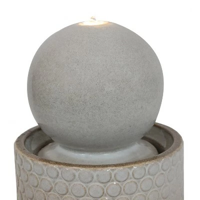 Best deal 😀 Sunnydaze Decor Sunnydaze Modern Orb on Circle-Pattern Base Ceramic Outdoor Fountain with LED Lights, Gray 😀 5 Best deal 😀 Sunnydaze Decor Sunnydaze Modern Orb on Circle-Pattern Base Ceramic Outdoor Fountain with LED Lights, Gray 😀 - Image 3