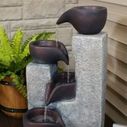 Coupon 🌟 Sunnydaze Decor Sunnydaze Outdoor Polyresin Solar Powered Aged Tiered Vessels Water Fountain with Battery Backup - 29" 🎉 -Garden Decor Shop unnamed file 6638