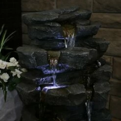 Best deal 👍 Sunnydaze Decor Sunnydaze 24"H Electric Polyresin Grotto Falls Outdoor Water Fountain with LED Lights 💯 -Garden Decor Shop unnamed file 6645