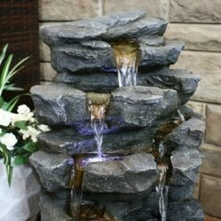 Best deal 👍 Sunnydaze Decor Sunnydaze 24"H Electric Polyresin Grotto Falls Outdoor Water Fountain with LED Lights 💯 -Garden Decor Shop unnamed file 6647
