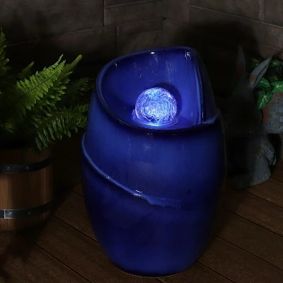 Top 10 🎁 Sunnydaze Decor Sunnydaze Abstract Wave Ceramic Outdoor Water Fountain with LED Lights, Blue ❤️ 9 Top 10 🎁 Sunnydaze Decor Sunnydaze Abstract Wave Ceramic Outdoor Water Fountain with LED Lights, Blue ❤️ - Image 7