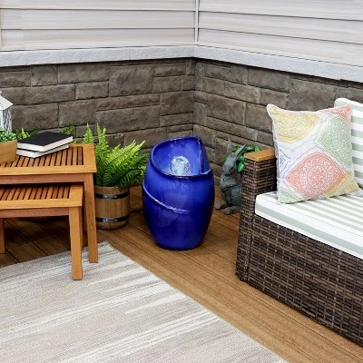 Top 10 🎁 Sunnydaze Decor Sunnydaze Abstract Wave Ceramic Outdoor Water Fountain with LED Lights, Blue ❤️ 10 Top 10 🎁 Sunnydaze Decor Sunnydaze Abstract Wave Ceramic Outdoor Water Fountain with LED Lights, Blue ❤️ - Image 8