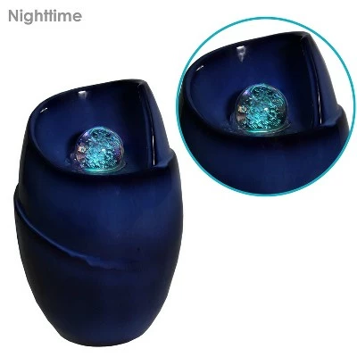 Top 10 🎁 Sunnydaze Decor Sunnydaze Abstract Wave Ceramic Outdoor Water Fountain with LED Lights, Blue ❤️ 11 Top 10 🎁 Sunnydaze Decor Sunnydaze Abstract Wave Ceramic Outdoor Water Fountain with LED Lights, Blue ❤️ - Image 9