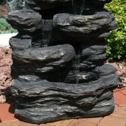 Best deal 😀 Sunnydaze Decor Sunnydaze 24"H Electric Polystone Rock Falls Waterfall Outdoor Water Fountain with LED Lights 🎉 -Garden Decor Shop unnamed file 6681