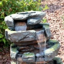 New ✨ Sunnydaze Decor Sunnydaze 24"H Electric Polyresin and Fiberglass Tiered Stone Waterfall Outdoor Water Fountain with LED Lights 💯 -Garden Decor Shop unnamed file 6687