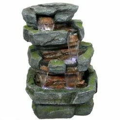 New ✨ Sunnydaze Decor Sunnydaze 24"H Electric Polyresin and Fiberglass Tiered Stone Waterfall Outdoor Water Fountain with LED Lights 💯 -Garden Decor Shop unnamed file 6689