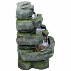 New ✨ Sunnydaze Decor Sunnydaze 24"H Electric Polyresin and Fiberglass Tiered Stone Waterfall Outdoor Water Fountain with LED Lights 💯 -Garden Decor Shop unnamed file 6691