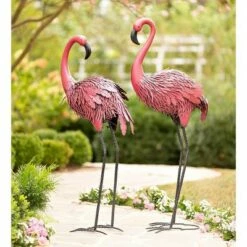 Best Sale 🎉 Wind & Weather Fancy-Feathered Indoor/Outdoor Metal Looking Forward Flamingo 🌟