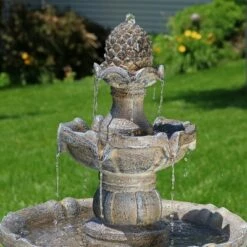 Cheapest 🔔 Sunnydaze Decor Sunnydaze Outdoor Backyard Polyresin Solar Powered 2-Tier Pineapple Top Water Fountain Feature - 33" 🤩 -Garden Decor Shop unnamed file 6718
