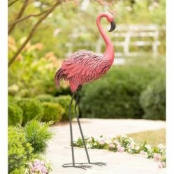 Best Sale 🎉 Wind & Weather Fancy-Feathered Indoor/Outdoor Metal Looking Forward Flamingo 🌟 -Garden Decor Shop unnamed file 673
