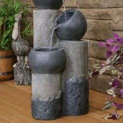 Best Sale ✨ Sunnydaze Decor Sunnydaze Outdoor Solar Powered Polyresin Tiered Cascading Cups Water Fountain with Battery Backup - 29" 🔔 -Garden Decor Shop unnamed file 6736