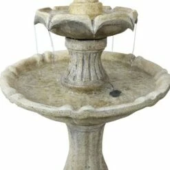 Brand new ⭐ Sunnydaze Decor Sunnydaze Outdoor 2-Tier Solar Powered Polyresin Arcade Water Fountain with Battery Backup and LED Light - 45" - Earth Finish 👏 -Garden Decor Shop unnamed file 6743