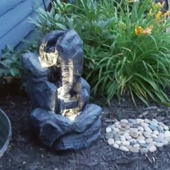 Discount ✨ Sunnydaze Decor Sunnydaze Outdoor Solar Powered Rock Falls Water Fountain with Battery Backup, Submersible Pump, and LED Lights - 22" ❤️ 13 Discount ✨ Sunnydaze Decor Sunnydaze Outdoor Solar Powered Rock Falls Water Fountain with Battery Backup, Submersible Pump, and LED Lights - 22" ❤️ -Garden Decor Shop unnamed file 6754