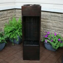 Flash Sale 🔔 Sunnydaze Decor Sunnydaze 39"H Electric Metal Tranquil Rain Shower Outdoor water Fountain 😀 -Garden Decor Shop unnamed file 6768