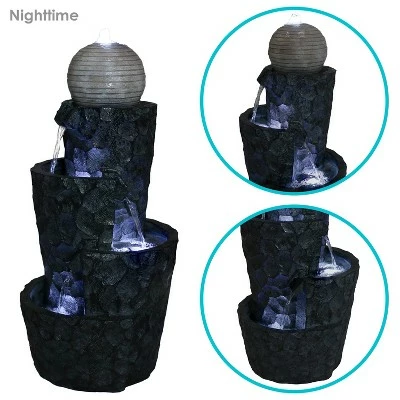 Hot Sale ๐ Sunnydaze Decor Sunnydaze 32"H Electric Polyresin Hewn Spiral Tower Outdoor Water Fountain with LED Lights ๐ 3 Hot Sale ๐ Sunnydaze Decor Sunnydaze 32"H Electric Polyresin Hewn Spiral Tower Outdoor Water Fountain with LED Lights ๐