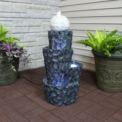 Hot Sale ๐ Sunnydaze Decor Sunnydaze 32"H Electric Polyresin Hewn Spiral Tower Outdoor Water Fountain with LED Lights ๐ 4 Hot Sale ๐ Sunnydaze Decor Sunnydaze 32"H Electric Polyresin Hewn Spiral Tower Outdoor Water Fountain with LED Lights ๐ - Image 2
