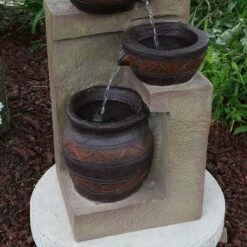 Discount ⌛ Sunnydaze Decor Sunnydaze Outdoor Solar Powered Cascading Terra Bowls Water Fountain with Battery Backup and LED Light - 30" 💯 -Garden Decor Shop unnamed file 6800