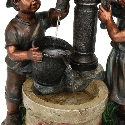 Coupon ✨ Sunnydaze Decor Sunnydaze 24"H Electric Polyresin Jack and Jill at Farmhouse Pump and Well Outdoor Water Fountain 😍 4 Coupon ✨ Sunnydaze Decor Sunnydaze 24"H Electric Polyresin Jack and Jill at Farmhouse Pump and Well Outdoor Water Fountain 😍 - Image 2