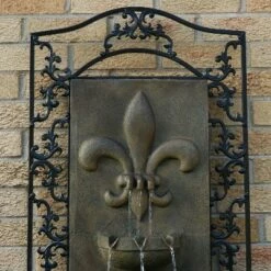 New 🛒 Sunnydaze Decor Sunnydaze 33"H Solar-Powered Polystone French Lily Design Outdoor Wall-Mount Water Fountain, Florentine Finish 🔔 -Garden Decor Shop unnamed file 6820