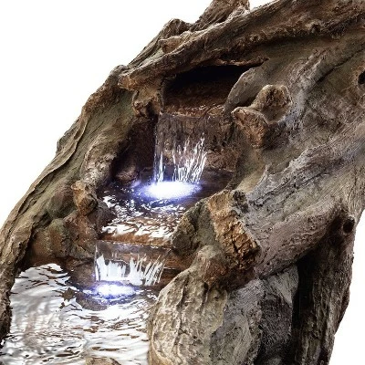 Hot Sale ✨ Alpine Corporation Alpine 26" Tiered Wood River Stream Fountain with LED Lights Gray/White 🛒 6 Hot Sale ✨ Alpine Corporation Alpine 26" Tiered Wood River Stream Fountain with LED Lights Gray/White 🛒 - Image 4