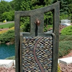 Promo 🥰 Sunnydaze Decor Sunnydaze 39"H Electric Polyresin and Fiberglass Modern Road Column Outdoor Water Fountain with LED Lights ⌛ -Garden Decor Shop unnamed file 6840