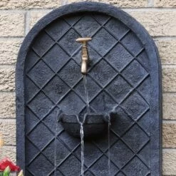 Hot Sale 💯 Sunnydaze Decor Sunnydaze 26"H Solar Polystone Messina Outdoor Wall-Mount Water Fountain, Lead Finish 🛒 -Garden Decor Shop unnamed file 6848