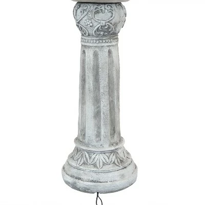 Outlet ❤️ Sunnydaze Decor Sunnydaze Outdoor Solar Powered Ornate Elegance Tiered Water Fountain with Battery Backup and LED Light - 41" - White Finish 🌟 7 Outlet ❤️ Sunnydaze Decor Sunnydaze Outdoor Solar Powered Ornate Elegance Tiered Water Fountain with Battery Backup and LED Light - 41" - White Finish 🌟 - Image 5