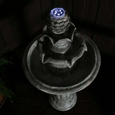 Outlet ❤️ Sunnydaze Decor Sunnydaze Outdoor Solar Powered Ornate Elegance Tiered Water Fountain with Battery Backup and LED Light - 41" - White Finish 🌟 9 Outlet ❤️ Sunnydaze Decor Sunnydaze Outdoor Solar Powered Ornate Elegance Tiered Water Fountain with Battery Backup and LED Light - 41" - White Finish 🌟 - Image 7