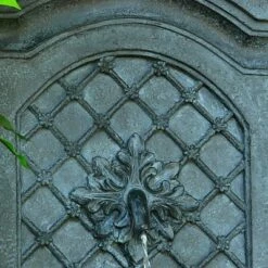 Outlet 🧨 Sunnydaze Decor Sunnydaze 31"H Solar-Powered Polystone Rosette Leaf Outdoor Wall-Mount Fountain, Lead Finish ✔️ -Garden Decor Shop unnamed file 6884