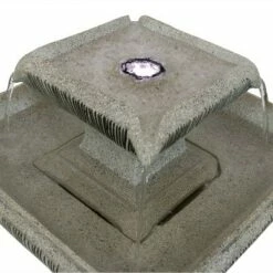 Deals 😀 Sunnydaze Decor Sunnydaze 26"H Electric Resin 2-Tier Outdoor Square Bird Bath Water Fountain with LED Lights 🛒 -Garden Decor Shop unnamed file 6902