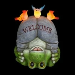 Best reviews of 🔔 10" Solar Welcome Frog With Birds Resin Statue Gray - Exhart ✨ -Garden Decor Shop unnamed file 692